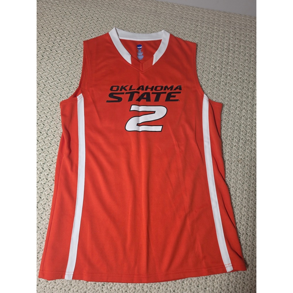 NCAA Oklahoma State Basketball Jersey Mens L Orange Excellent #2 V-Neck Athletic
